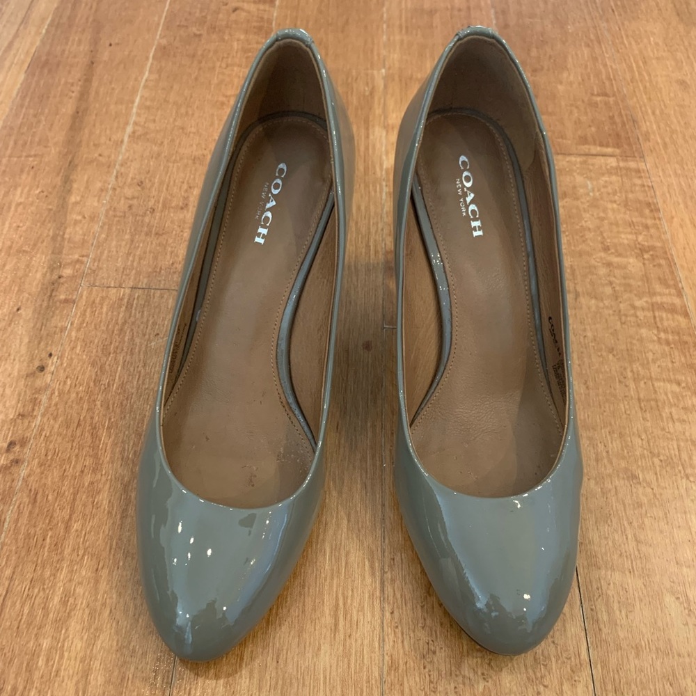 Coach gray patent heels. Size 7